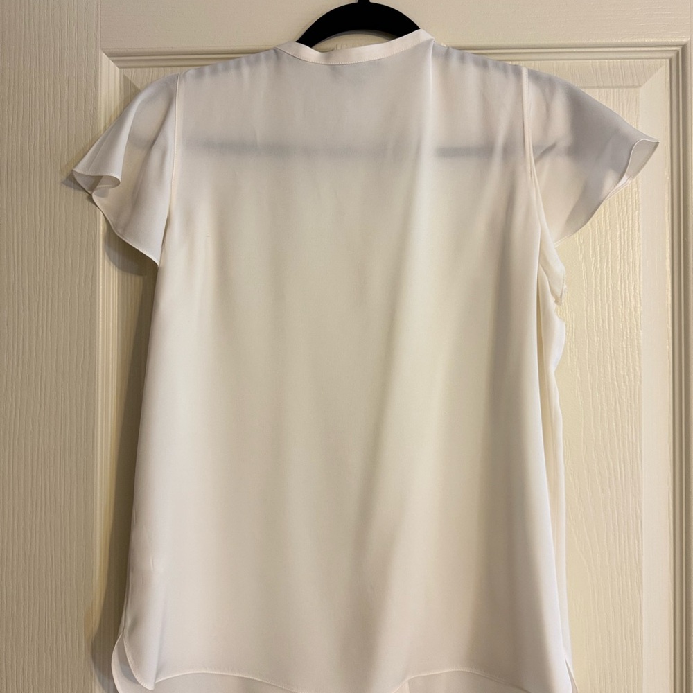 Theory Ivory Ruffle Sleeve Blouse - Picture 4 of 4